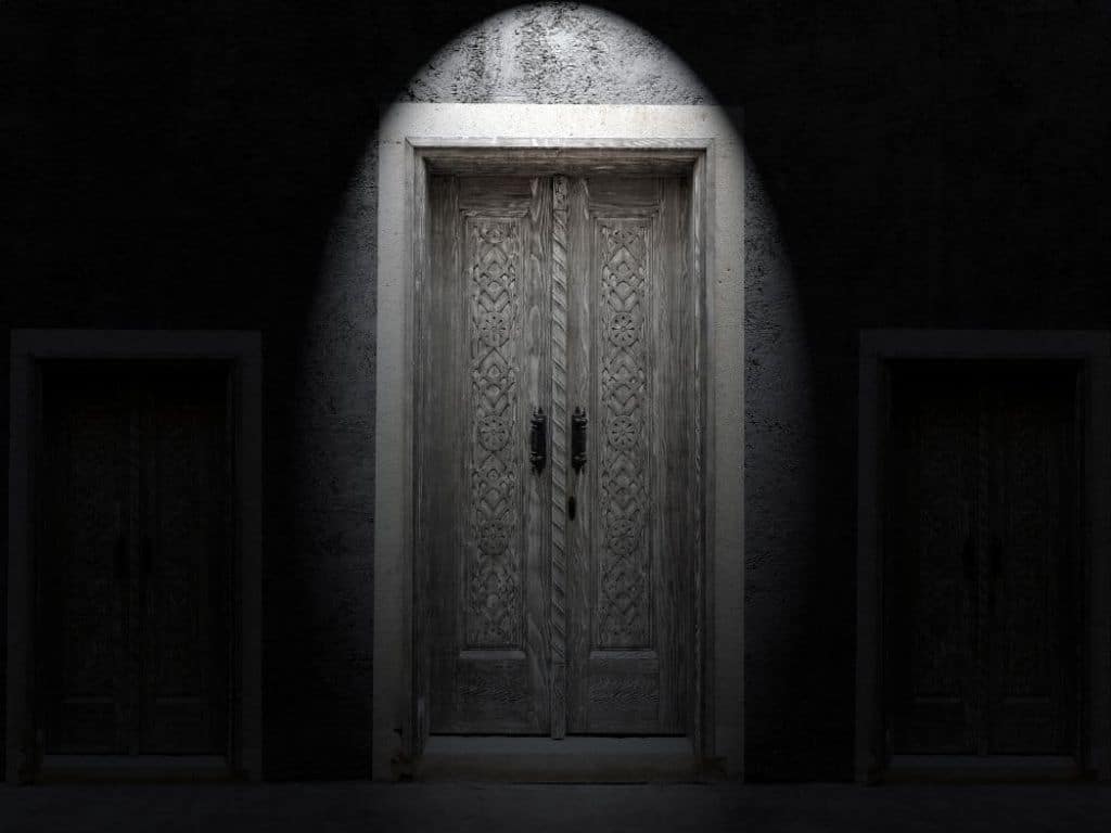 Mysterious escape room entrance at Escape Zone Ahmedabad, a unique and exciting date experience for couples